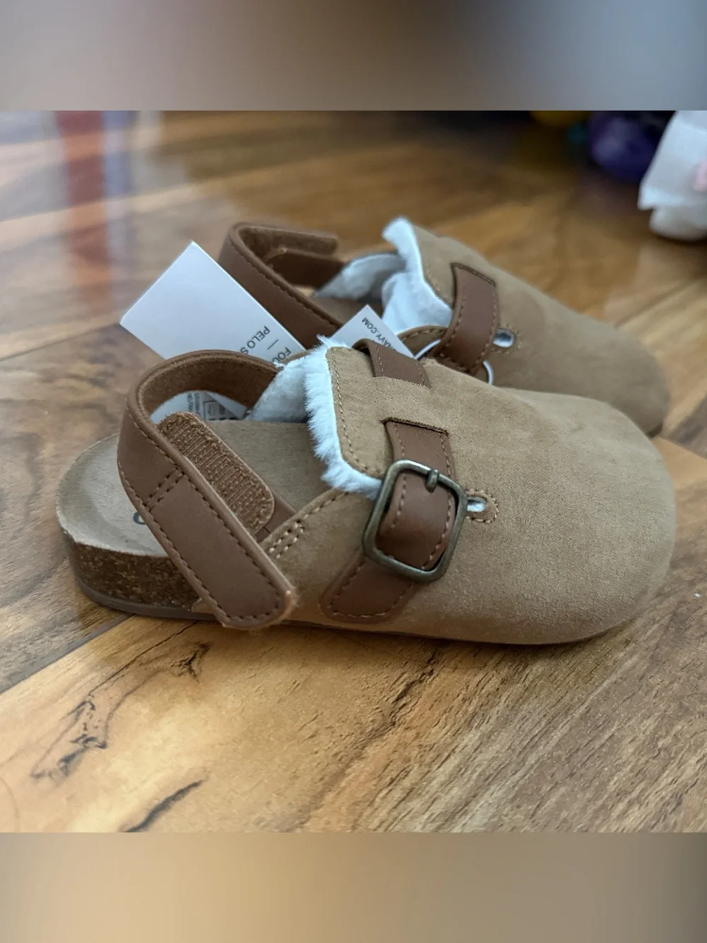 Old Navy Brown Faux-Shearling Toddler Clogs (birk knockoffs)